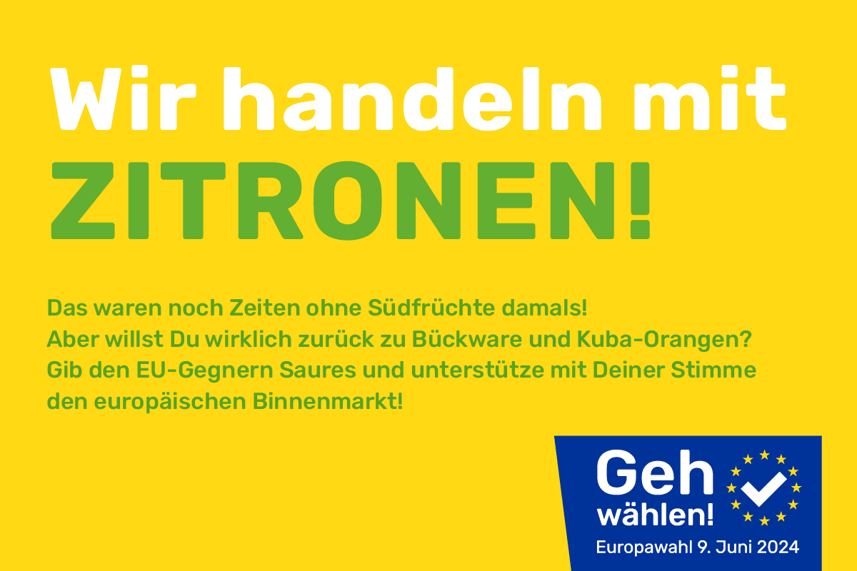 Anzeigen Motiv - Wir handeln mit Zitronen!